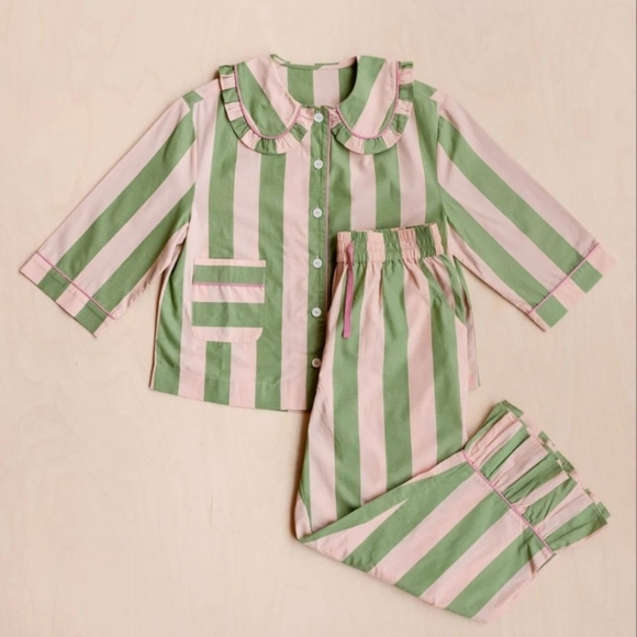 TBCo Cotton Pajamas in Green Stripe - NEW